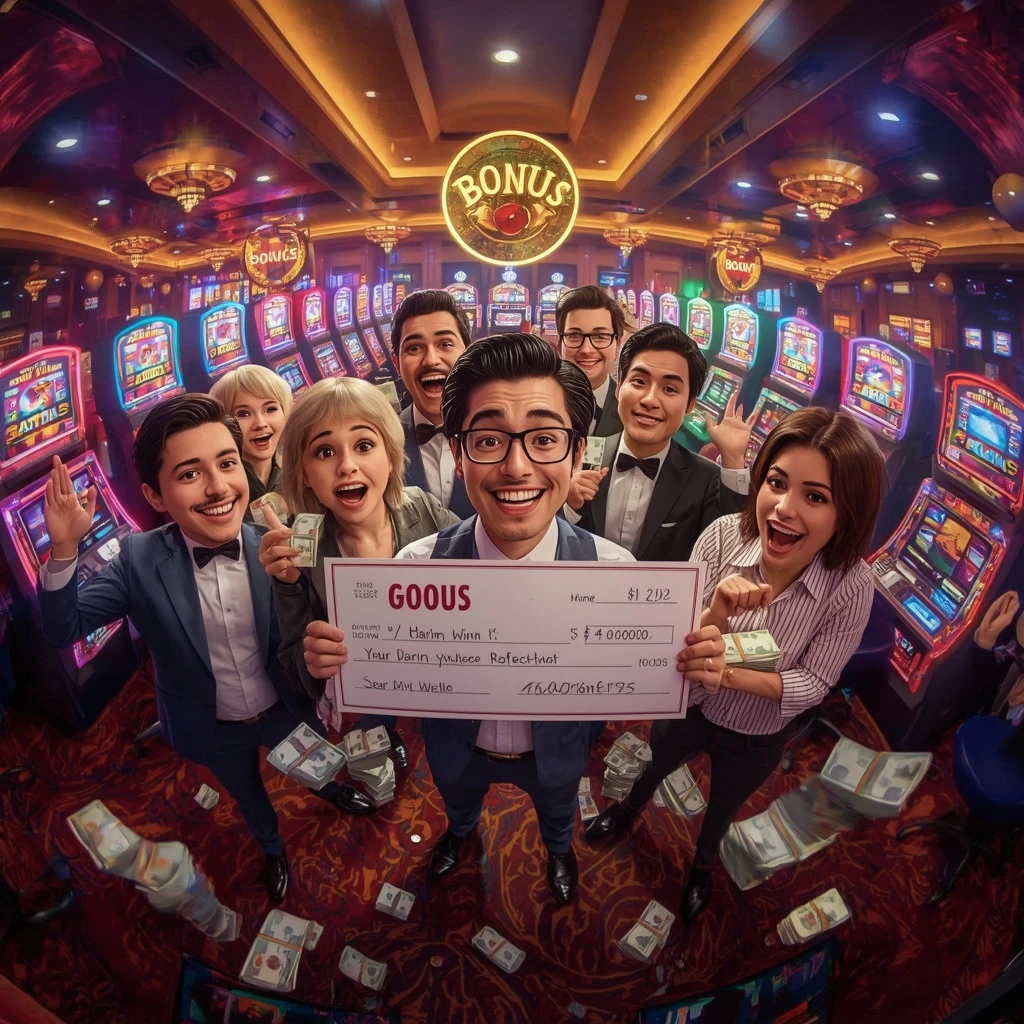 bonus in man's hands at WINZ CASINO