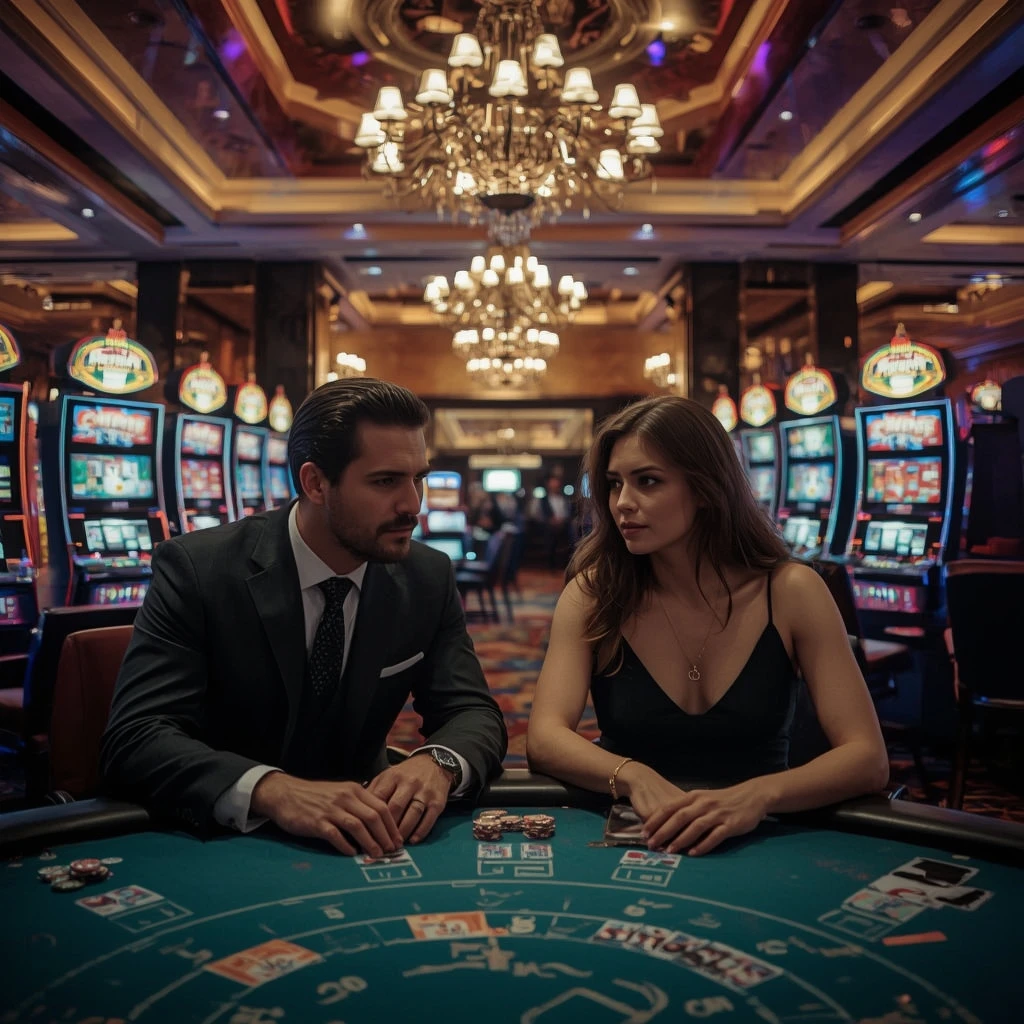Two poker players at Winz Casino in India